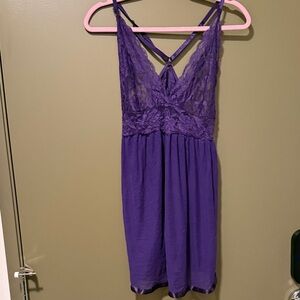 Elegant Purple Lace Nightgown